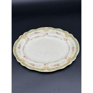 Old Staffordshire Johnson Brothers England Gold Rimmed Ningpo Oval Bowl 11"